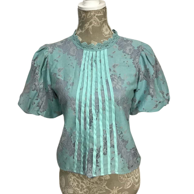 Unbranded Lace Detail Top with Puff Sleeves