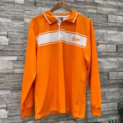 Coopers Mens  Size L Long Sleeve Shirt Orange / White 
