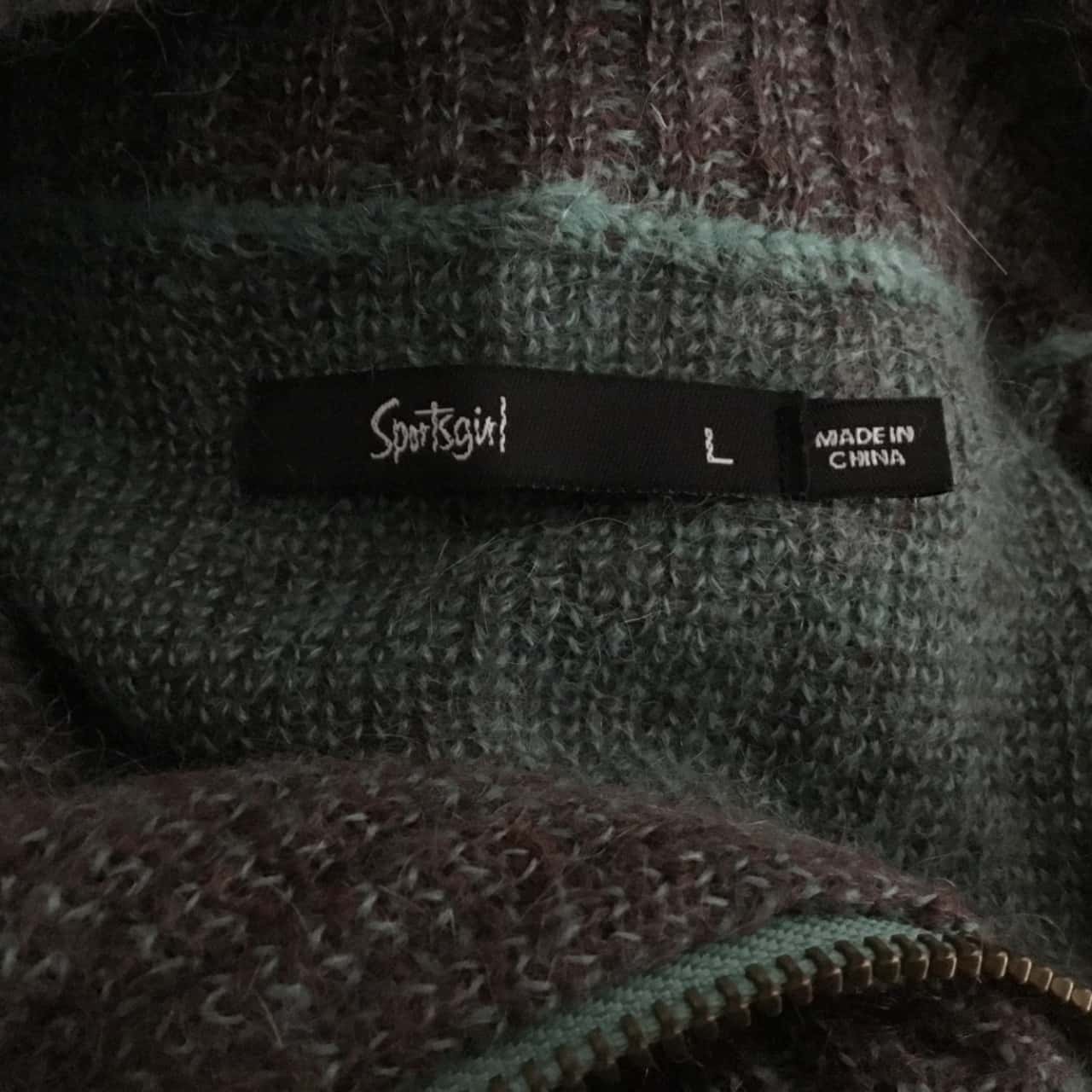 Sportsgirl Green Patterned Jumper Size L(s)