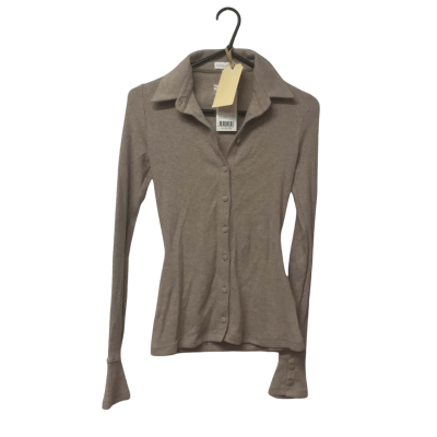Womens Kookai Size 6 Mocha Marie Long Sleeve Shirt  
