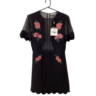 ISLA Taken Mini Dress Black/Floral Size M 