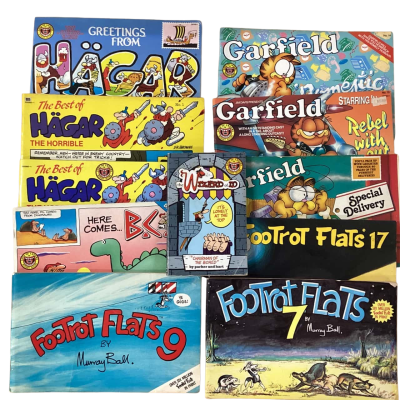 Collection of comics strip books. 