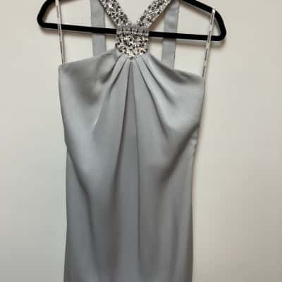 George Gross  Womens  Size 10 Cocktail Dress Silver 