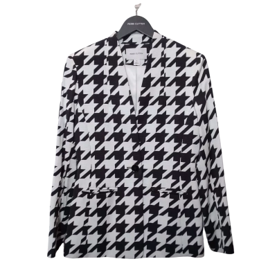 Perri Cutten Women's Size 10 Black & White Houndstooth Blazer