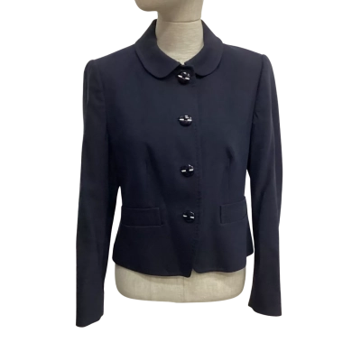 Anna Thomas Womens  Size 12 Blazer Navy Blue 