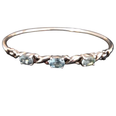  Womens Tennis Bracelet 925 Silver with blue topaz stones