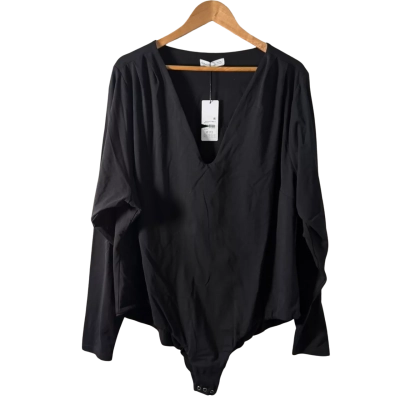 City Chic Womens  Size 24 Bodysuit Black  