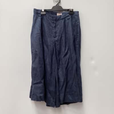 Gorman Womens  Size 12 Cropped Pants Blue linen