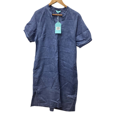 Blue Illusion Womens  dress French linen Size M Blue (c)