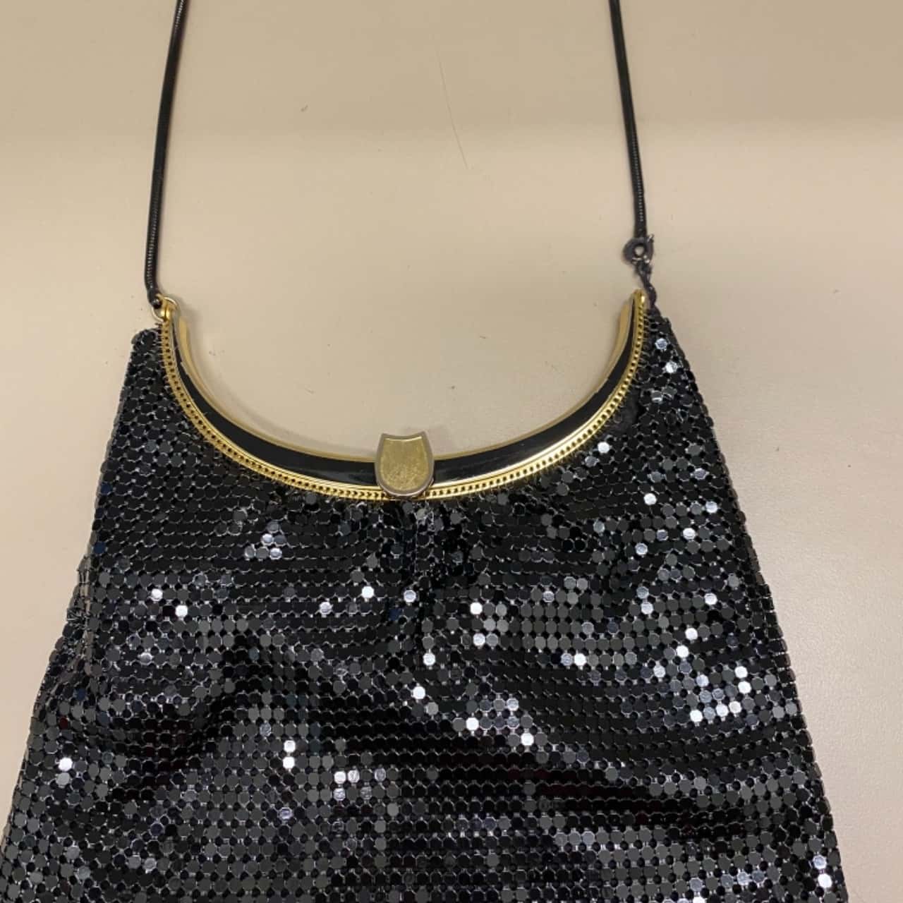 Mesh Handbag Vintage 1970s Black Metal Mesh Handbag(s)