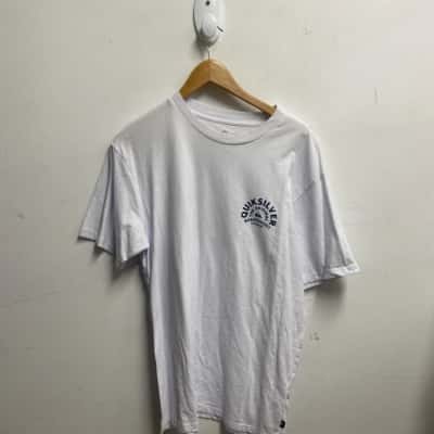 Quiksilver Mens  Size L Short Sleeve Shirt White 
