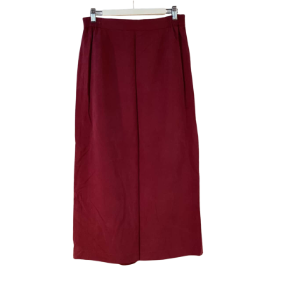 Silk Caress Womens Size L Silk Maxi Skirt Maroon 