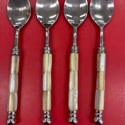 X4 spoons with mother of pearl handles 