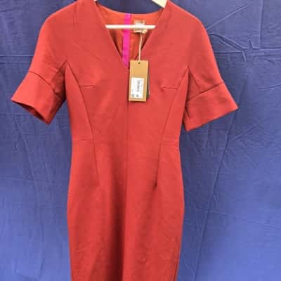 BOSS Womens  Size 6 Short Sleeve Dress  / Work Dress Burnt Orange 
