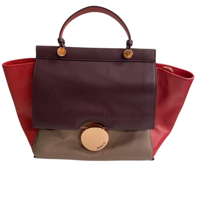 Mimco Womens Waver Tote Bag Red/Plum/Taupe