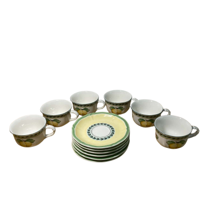 Villeroy And Boch  French Garden 6 Saucers and 6 tea cups