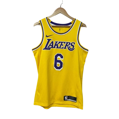 Nike Mens Size M  LAKERS 6 ‘JAMES’ singlet Purple / Yellow 