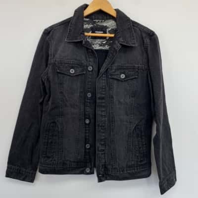 Pull & Bear Black Denim Jacket Size M
