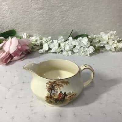 Vintage Alfred Meakin "Hunting Scene / Fishing" Porcelain Milk Jug