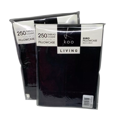 Koo living euro pillowcase pair black