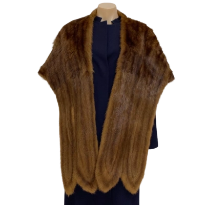 Vintage brown fur stole. One Size 