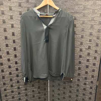 Anne klein Womens  Size L Long Sleeve Top Black  