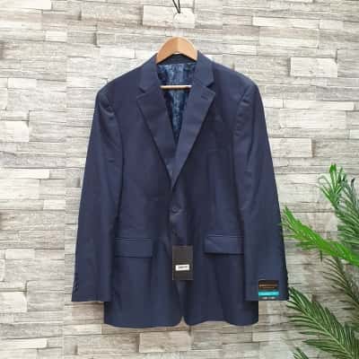 Robert Huntley Tailoring Mens  Size 44 Suit Jacket Navy Blue 