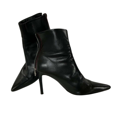 Esha Como Womens Leather Size 7 Heels Black  