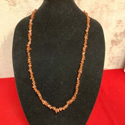  Women's Gold Stone Beaded Necklace 