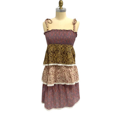 Zimmermann Womens  Size 10 Midi Dress / Shoestring Strap Dress Floral 