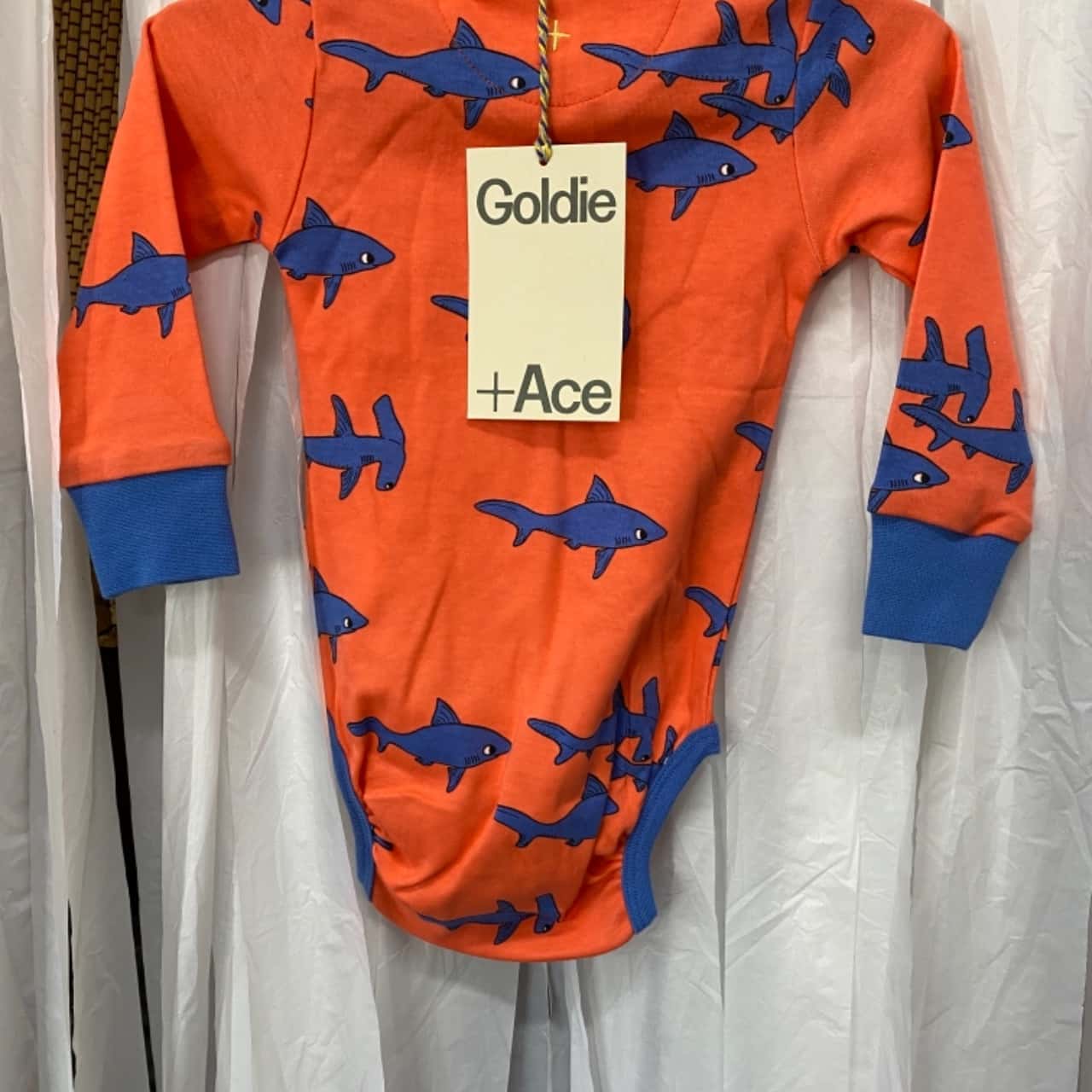 Goldie Ace Kids Size 3 6m Onesie Blue Orange Pattern Goldie Ace Kids Size 3 6m Onesie Blue Orange Pattern