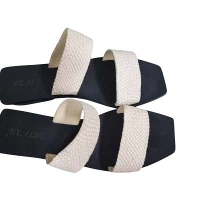 St. Agni Women's Size 37 Sandals Black  / Cream 