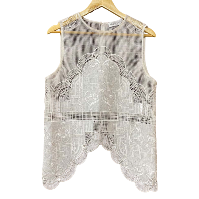 alice McCall Womens Size 10 White 'Got Rhythm' Lace Top