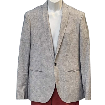Politix Mens Size M Suit Jacket Blue/White