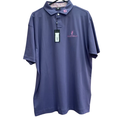  Footjoy Mens Size 2XL Purple & Floral Collar Polo Shirt