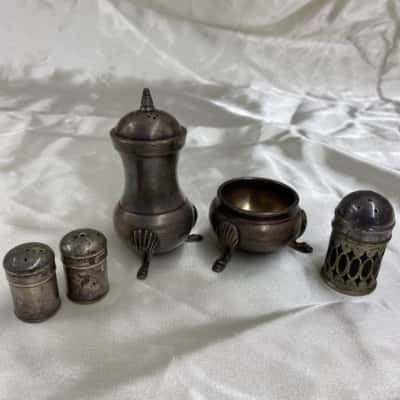 Old Silver Plate EPNS Condiment Set