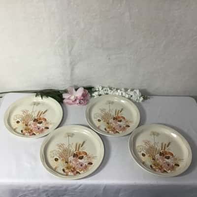 Poole "Summer Glory" Floral Pattern 4 x Ceramic Dinner Plates