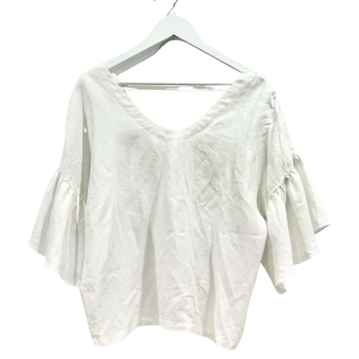 Country Road French Linen White Top Size 12