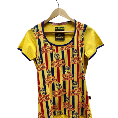 Krag Drag Womens  Size L Yellow Pattern Tee