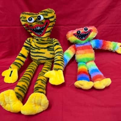 Huggy Wuggy Plush Toys – Tiger Stripe & Rainbow