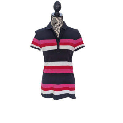 Tommy Hilfiger Womens  Size M Polo Shirt Striped 