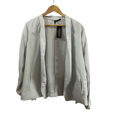Crossroads Womens  Size 20 Ruched Blazer Light Grey
