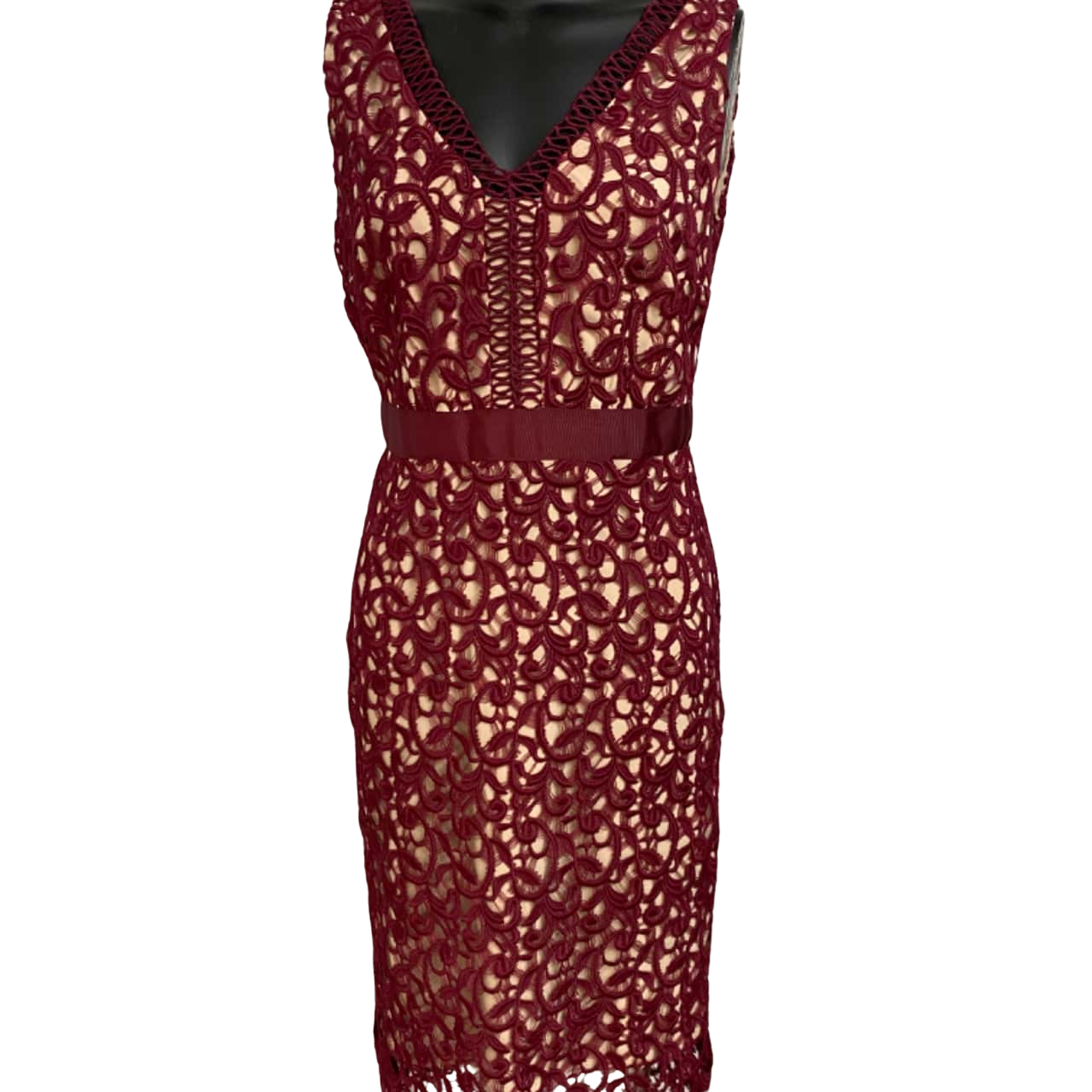 JacquiE Womens Size 8 Cocktail Dress / Midi Dress Maroon