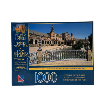 Sure-Lox ‘Stately Manors - Plaza De Espana’ 1000pc Jigsaw Puzzle - New Sealed in Box