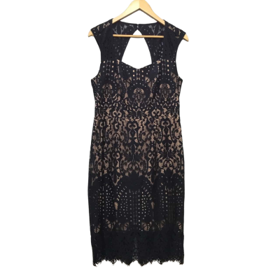 Portmans Signature Women's  Size 14 Nude and Navy Blue Lace Dress