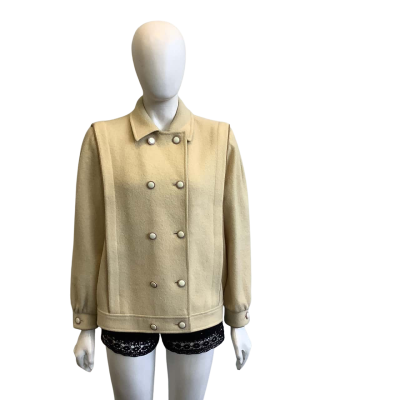 Geoff Riddell Women's Size 12 Vintage Wool Coat Cream 