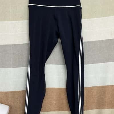 Lorna Jane Womens  Size M Leggings Blue / Striped / White 