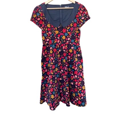 Revival Autumnal Patterned Corduroy Dress Size 10 