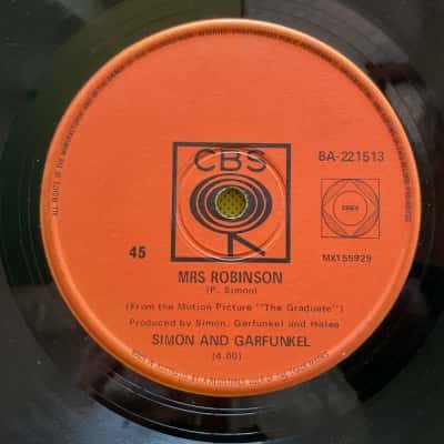 Simon & Garfunkel - Mrs. Robinson/Old Friends Bookends Vintage Australian 7” Vinyl