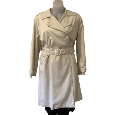Trent Nathan.  Classic Double-Breasted Trench Coat.  Cream  Size 14 